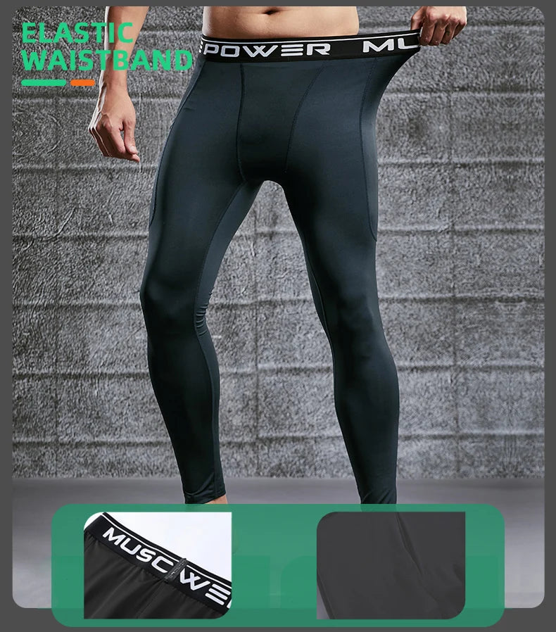 Men's Compression Sweatpants Tights Sport Pants for Gym Fitness Running Joggings Workout Trousers Dry Fit Leggings