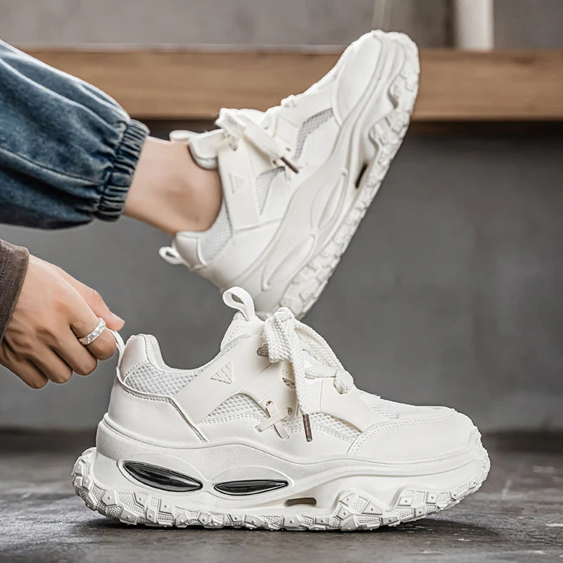 Street Style Platform Sneakers - Men's Skateboard Running & Tennis Trainers