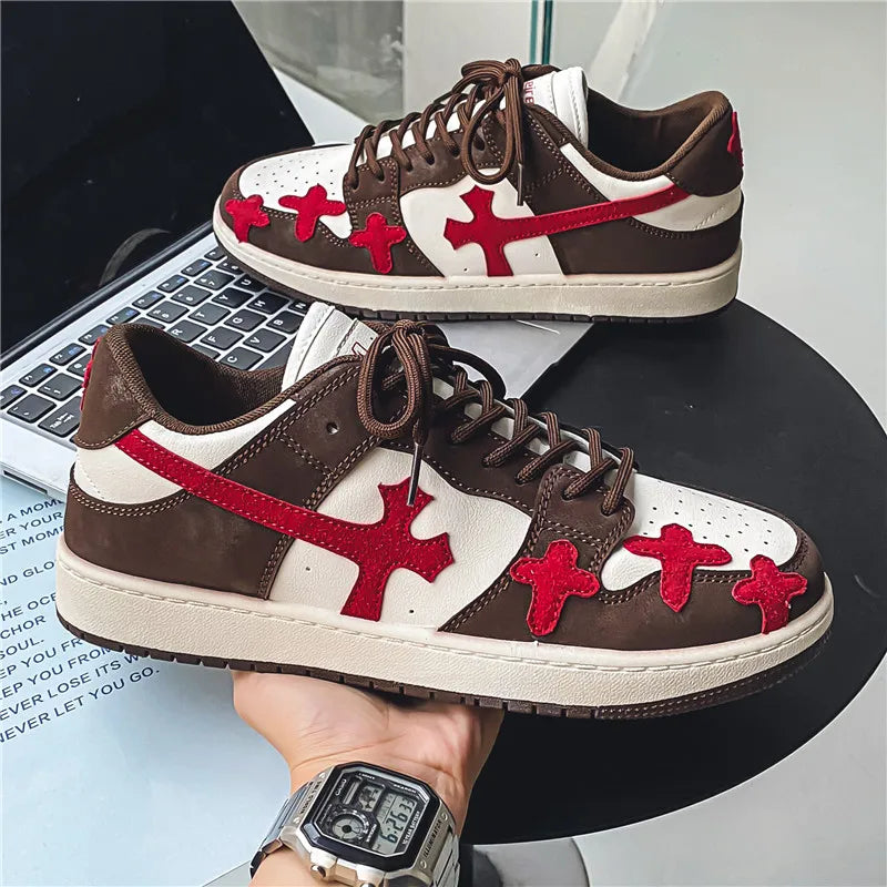 Men's Cross-Design Sneakers - Running & Basketball Trainers