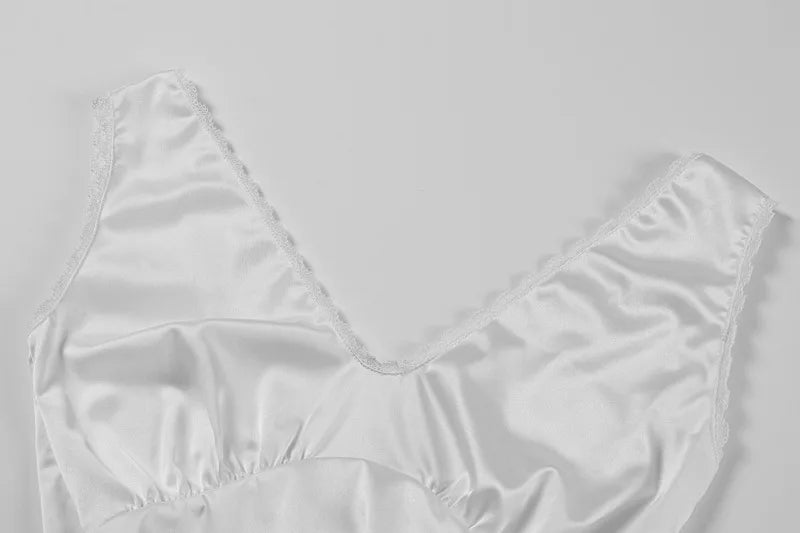 Women's Silky Draped Maxi Dress - Sleeveless V Neck Sun Dress