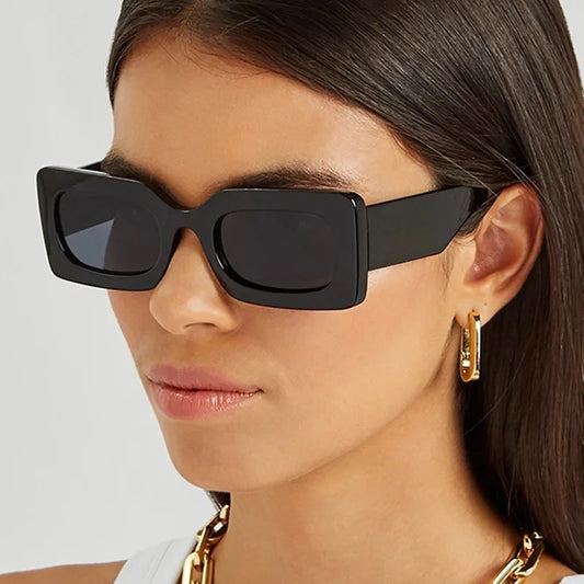 Women Classics Vintage Rectangle Frame  Sunglasses UV400