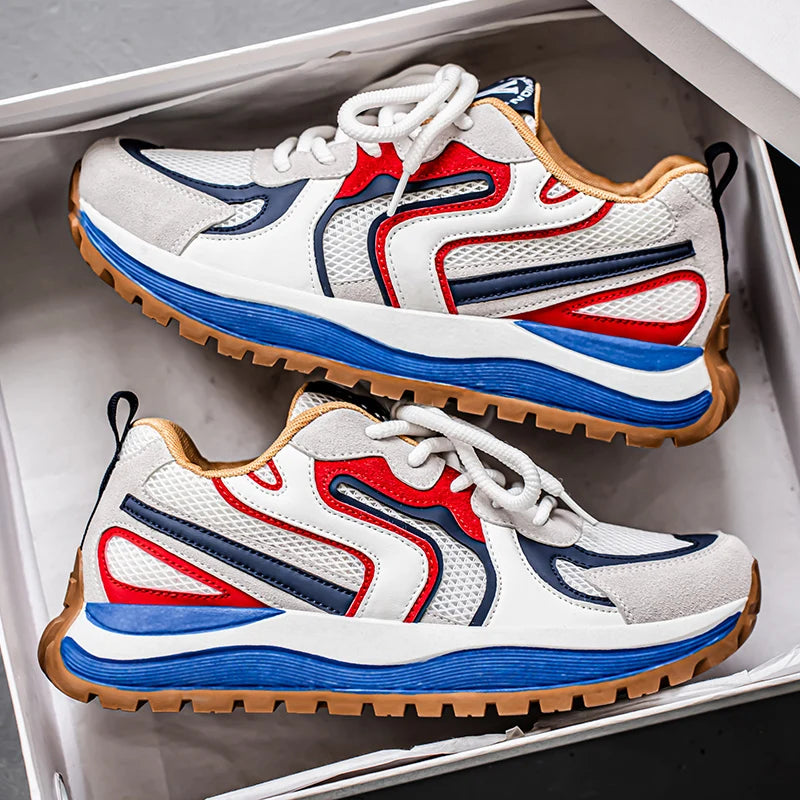 Men's Platform Vulcanized Sneakers - Breathable Tennis Sports Shoes