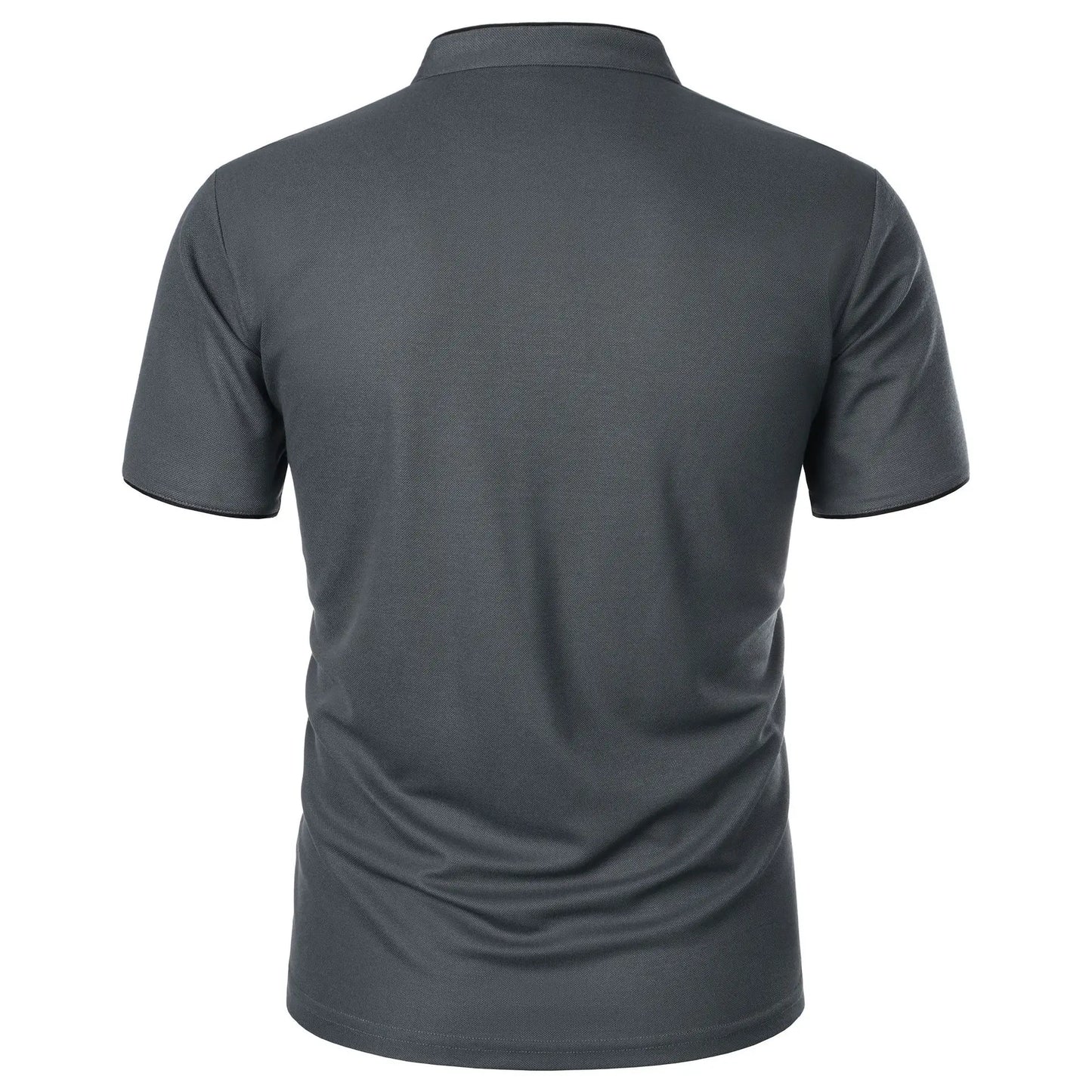 Men's Summer Short Sleeve Stand Collar Smart Casual Slim Fit Lightweight T-Shirt