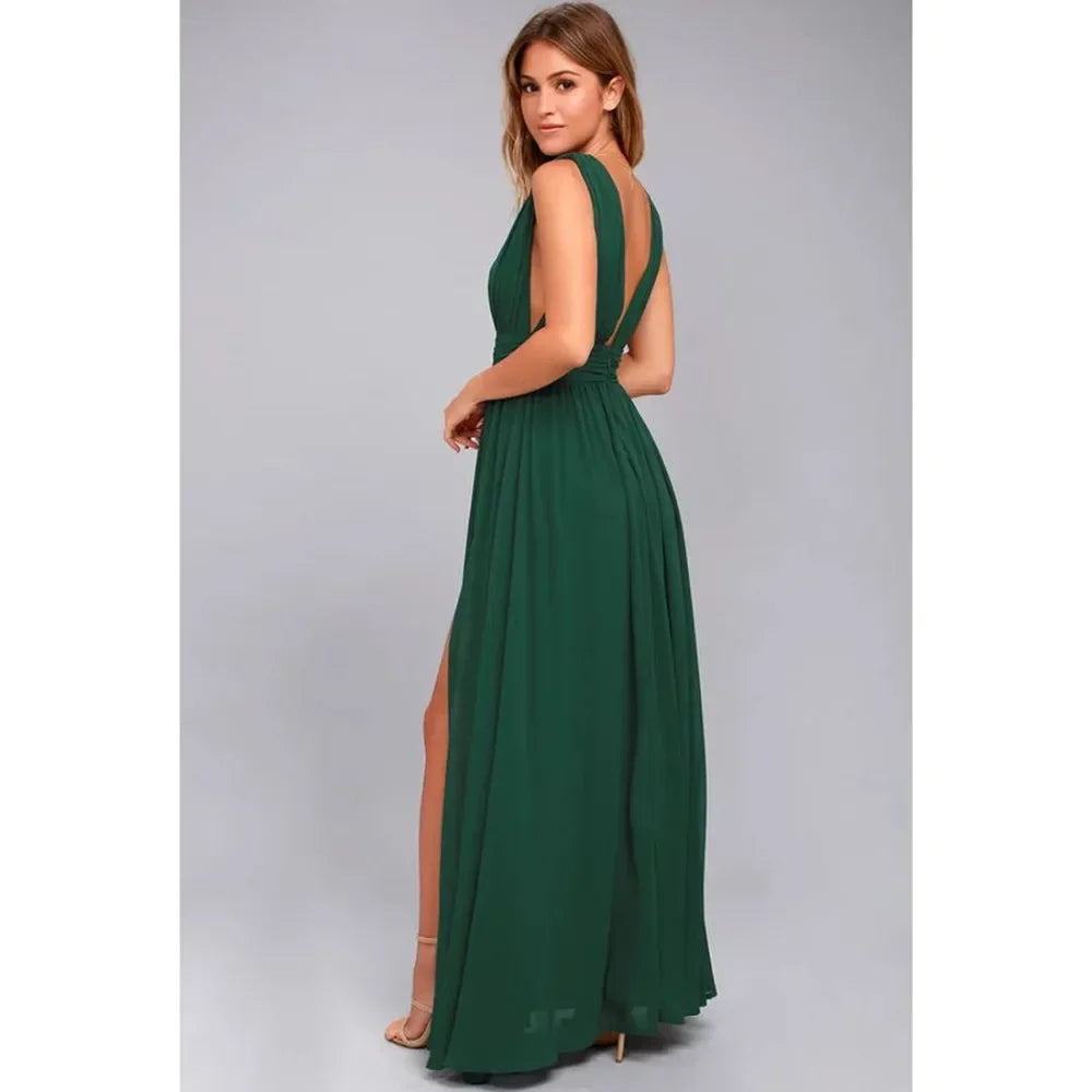 Women Backless Mesh Long  maxi Summer Dress