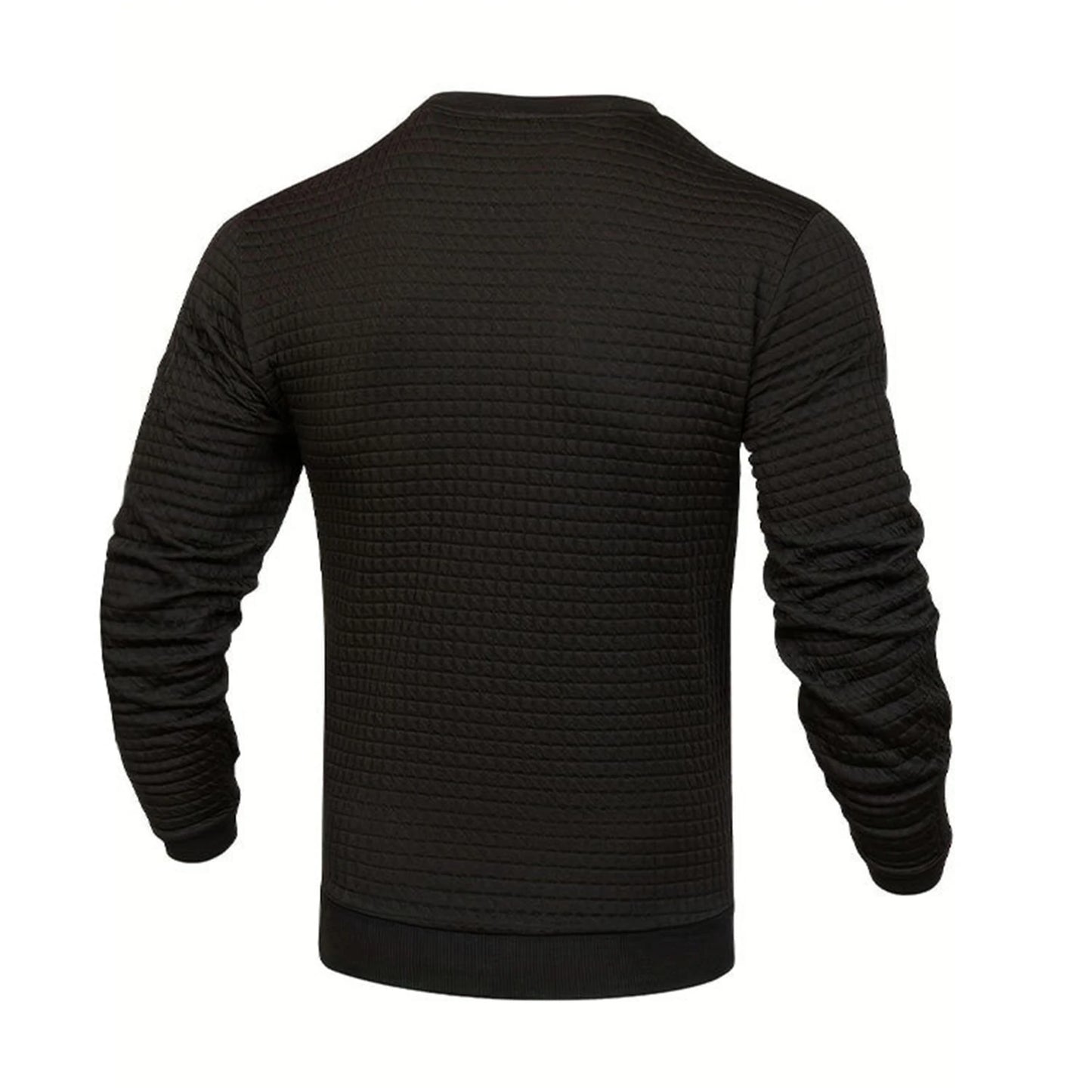 Men's Casual Knitted Pullover Hoodie - Long Sleeve Slim Fit O-Neck Sweatshirt