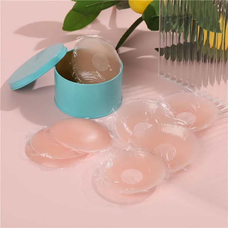 Invisible Push-Up Bra 5-Pairs Set - Self-Adhesive Backless Strapless Silicone Nipple Covers