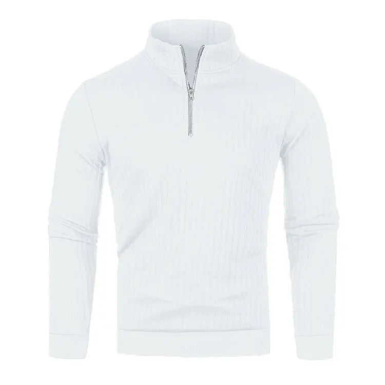 Half Zip Knitted Pullover - Men's Casual Stand Collar Sweater