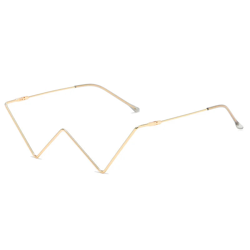 W-Shaped Rhinestone Glasses Frame - Fashion Decorative Eyewear for Women
