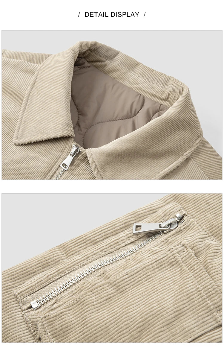 Men's Corduroy Pilot Jacket - Thick Oversize Cotton Winter Jacket