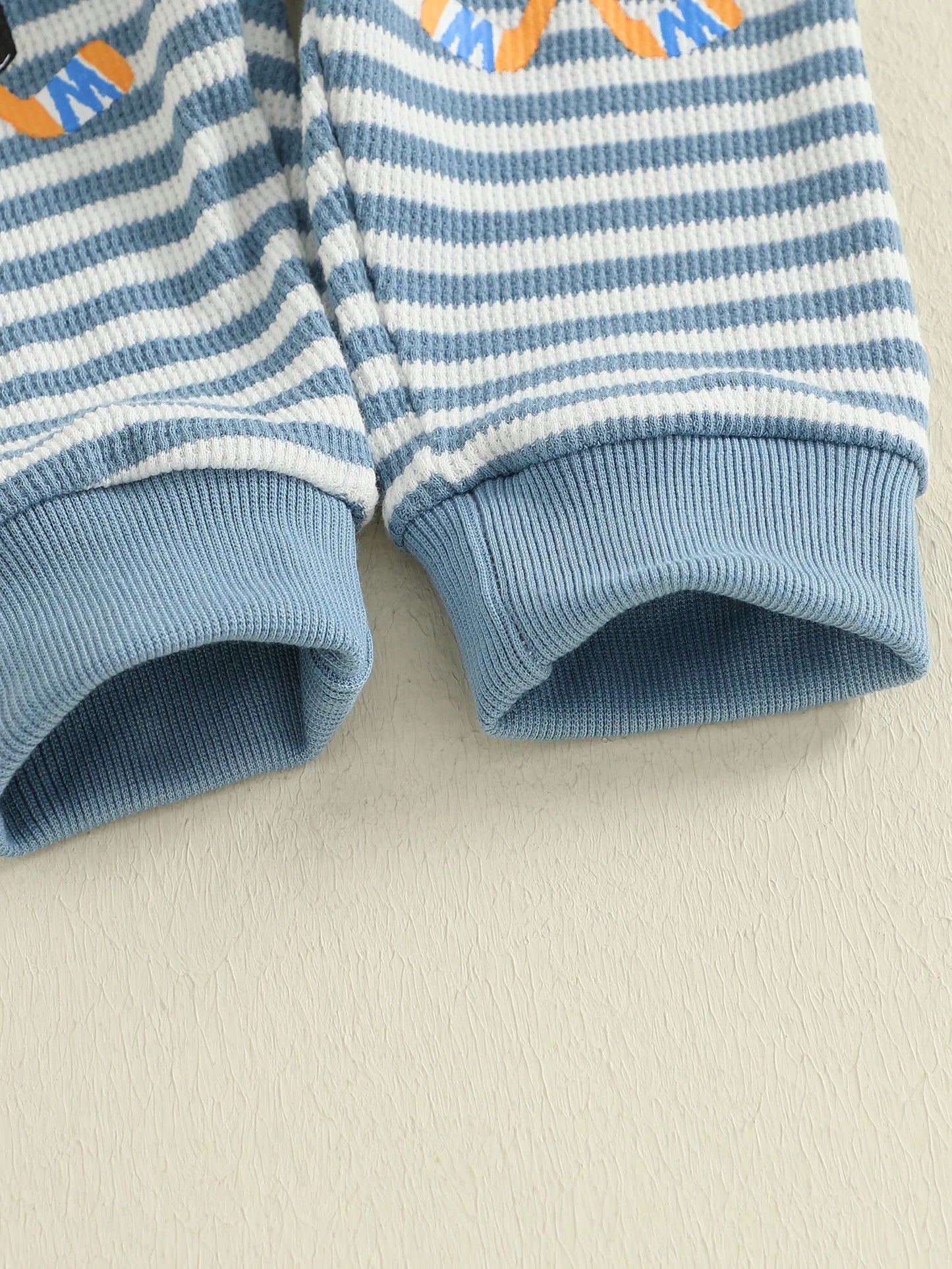 Autumn Winter Baby Boys Sports Clothing Set - Embroidered Striped Sweatshirt & Pants (0-3Y)