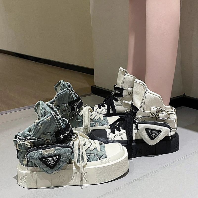 Women's Denim Canvas Platform Shoes