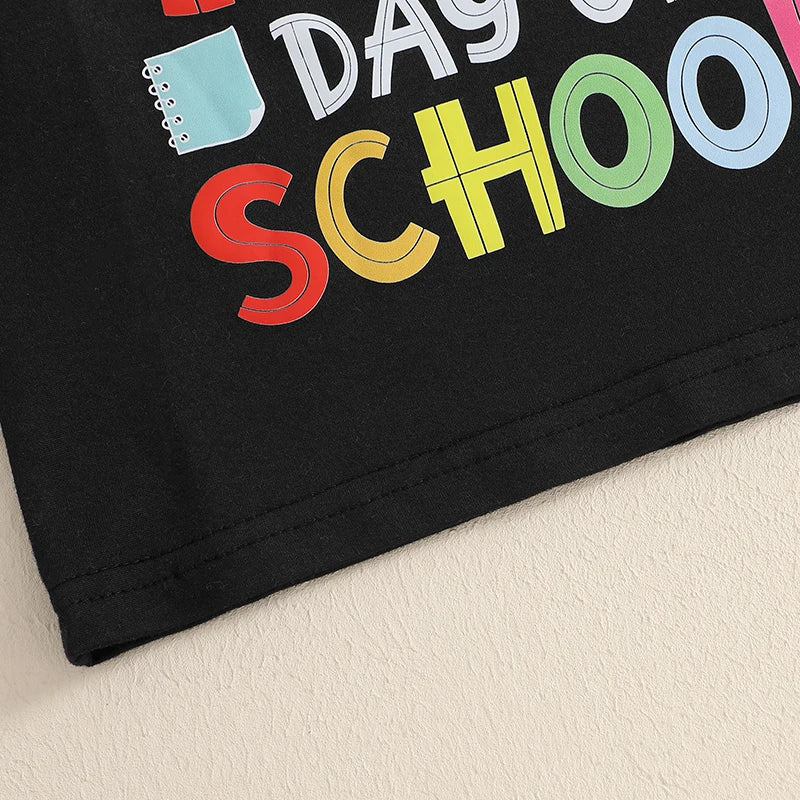 4-6Y Kids Boys Girls Summer Casual Letter Print Short Sleeve Round Neck School T-Shirt