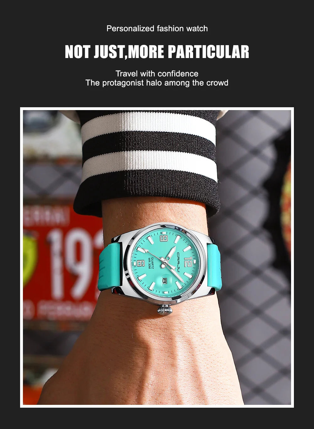 Casual Quartz Wristwatch - Waterproof Sport Watch with Silicone Strap & Luminous Display