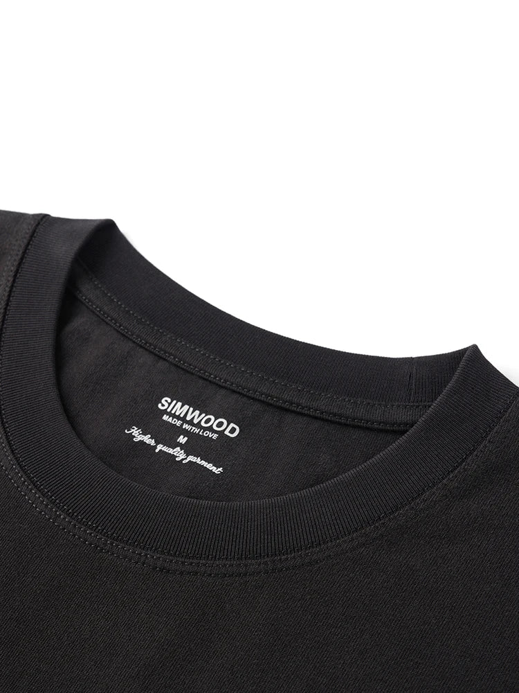 Men's Premium Cotton Vintage Letter Print T-Shirt - Washed Finish Plus Size