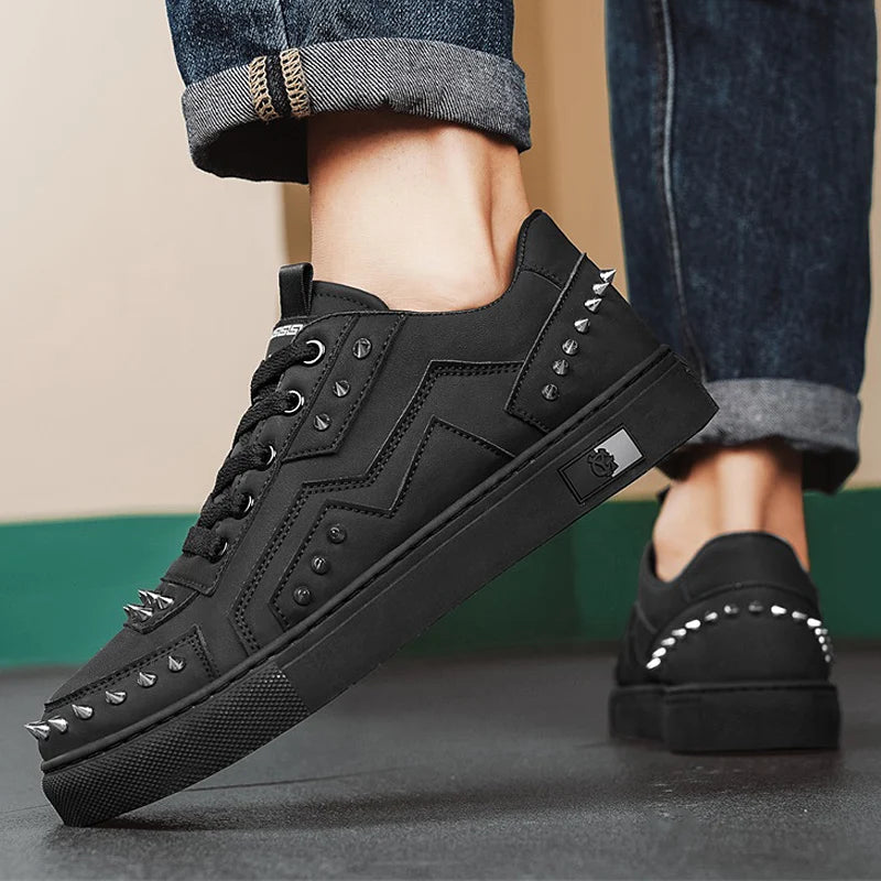 Men's Rivet Design Sneakers - Casual Sports Trainers