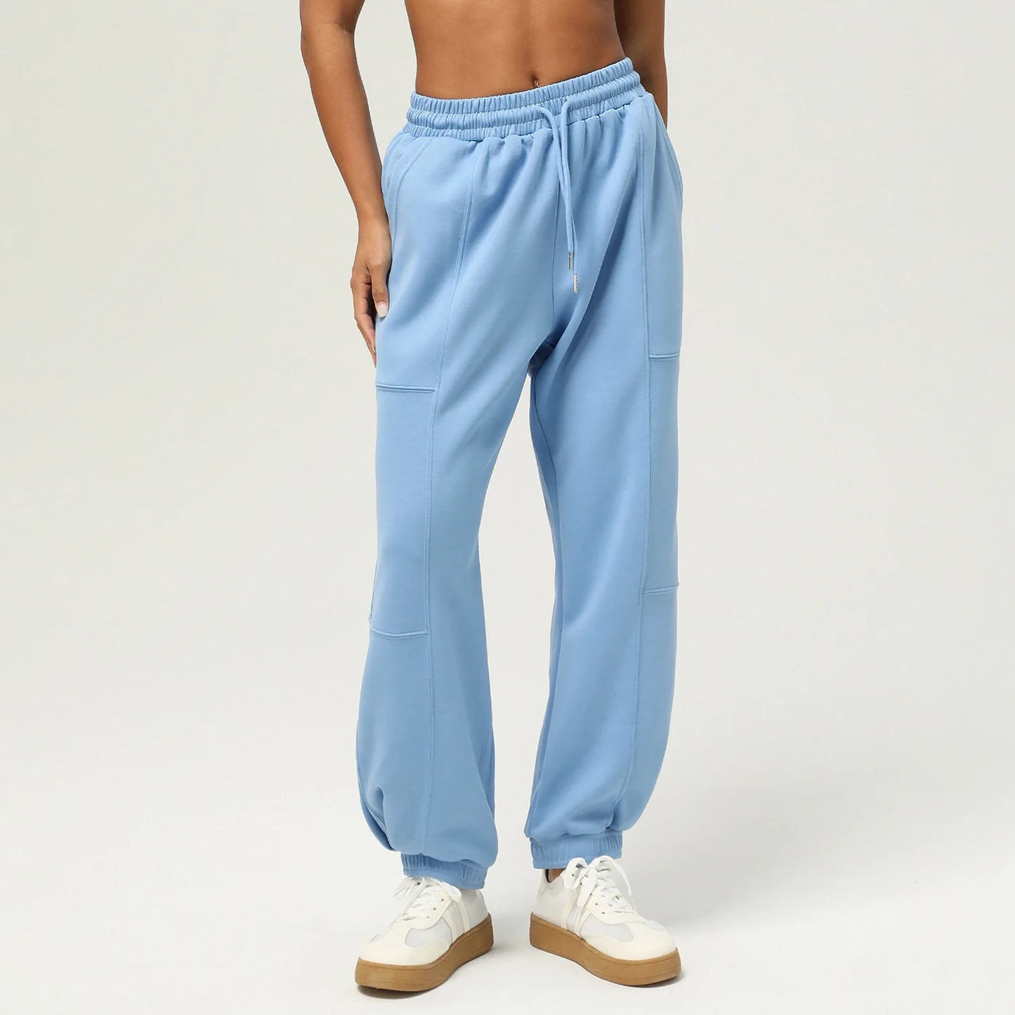 Women's Loose Drawstring Jogger Sweatpants — Breathable Pocket Sports Trousers