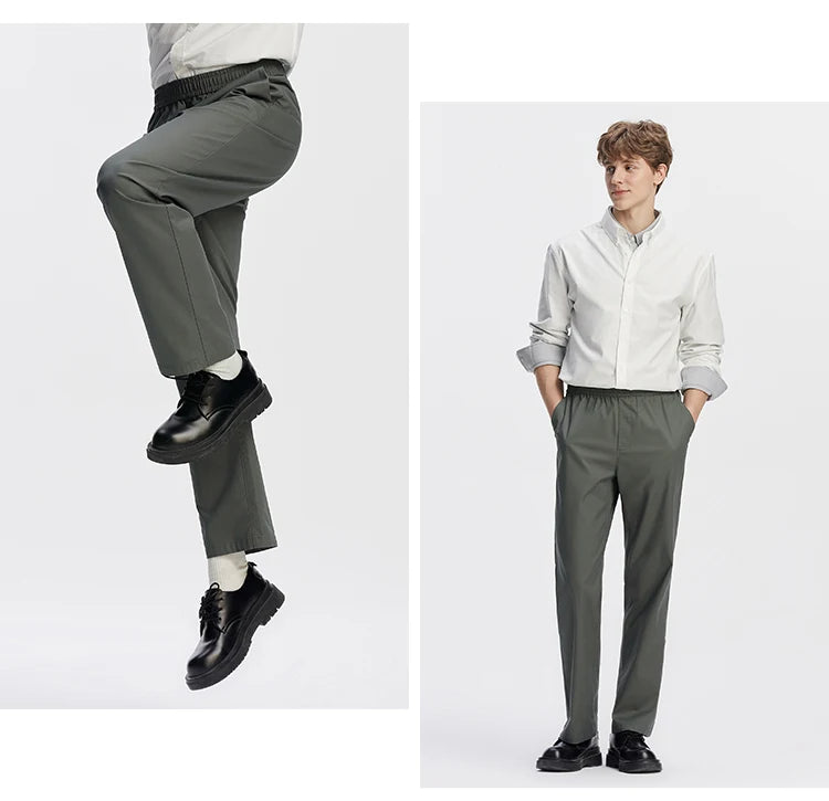 Commute Solid Straight Leg Trousers - Classic Versatile Autumn Pants
