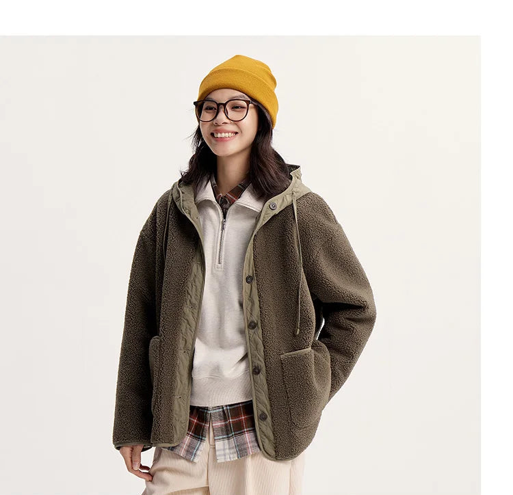 Women's Fleece-Like Cotton Winter Jacket - Thickened Warm Coat