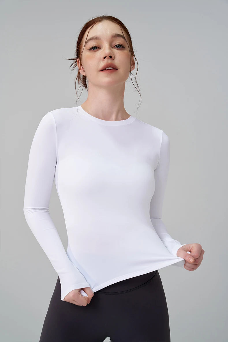 Long Sleeve Gym Top - High Elastic Breathable Yoga Fitness Workout T-Shirt