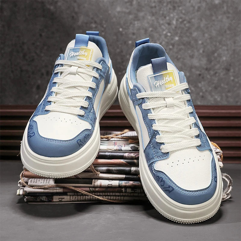 Men's Casual Versatile Platform Skateboard Lace Up Sneakers