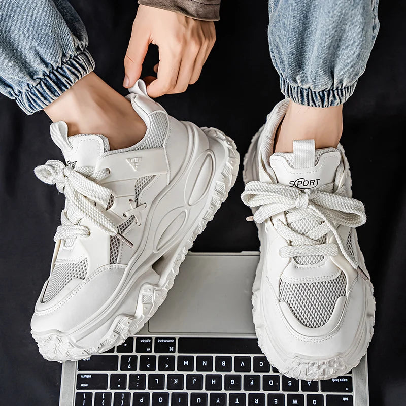 Street Style Platform Sneakers - Men's Skateboard Running & Tennis Trainers