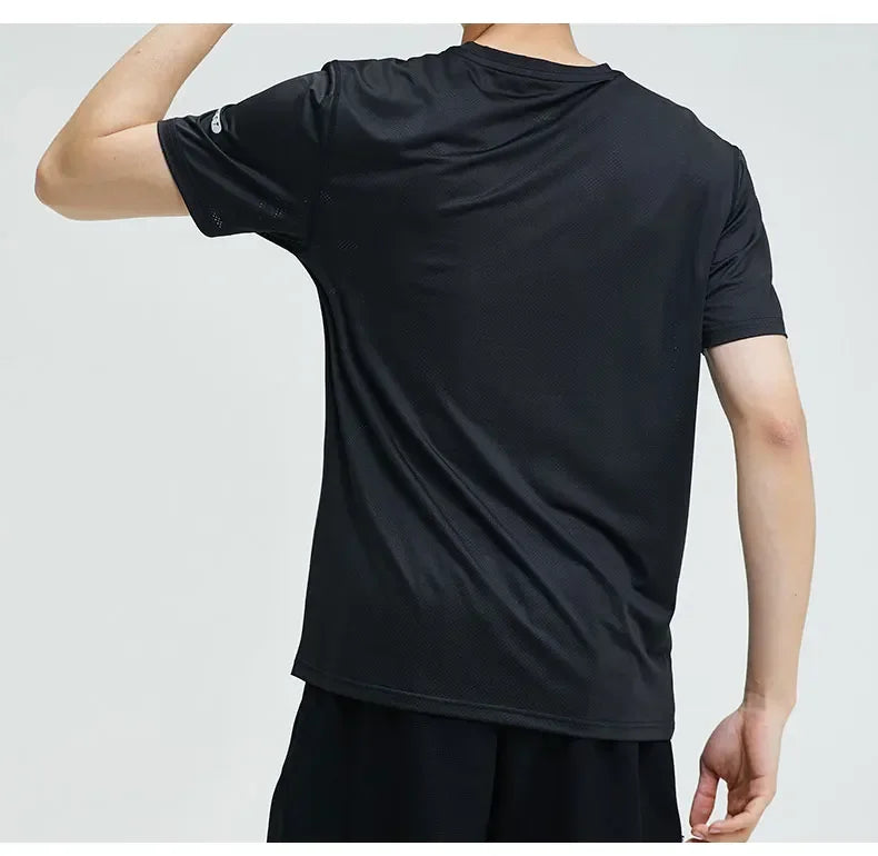 Men's Sports Gym Quick Dry Fit Workout Yoga  Breathable Short Sleeves T-Shirt