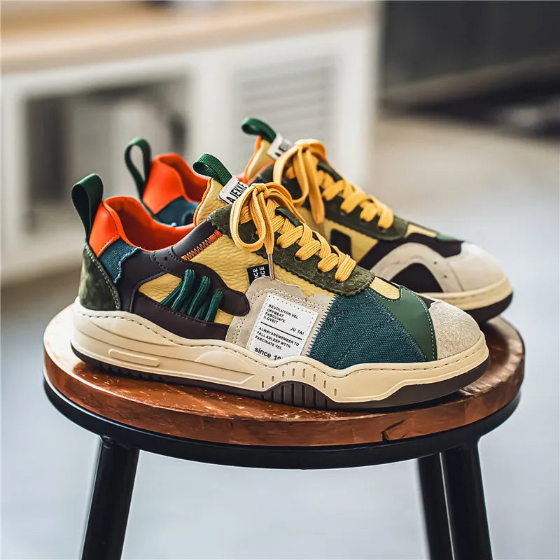 Men's Casual Platform Lace Up Comfortable  Sneakers