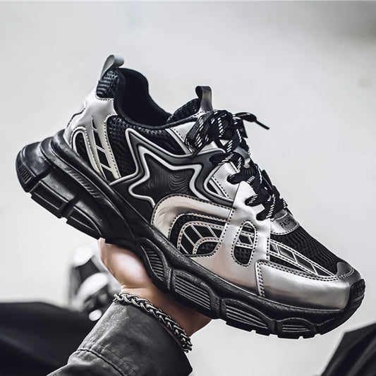 Men's Vintage Platform Sneakers - Casual Running Shoes