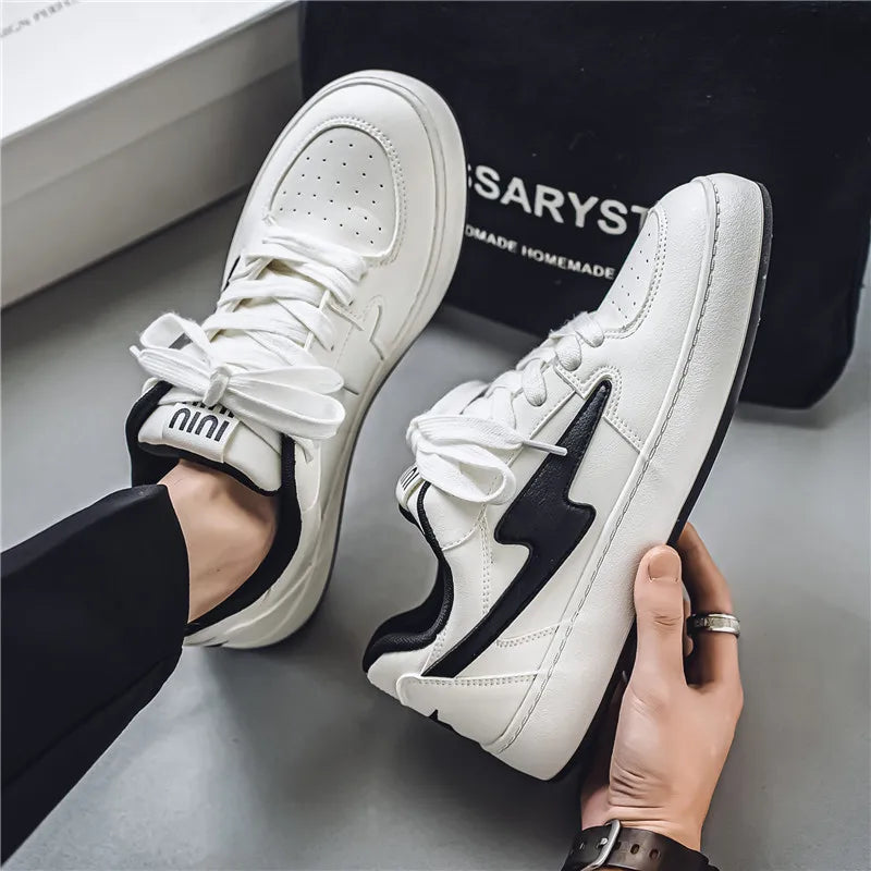 Men's Casual Sneakers Lightning Design Platform Skateboard Shoes Tennis Sports Shoes Outdoor Comfortable Vulcanized Sneakers