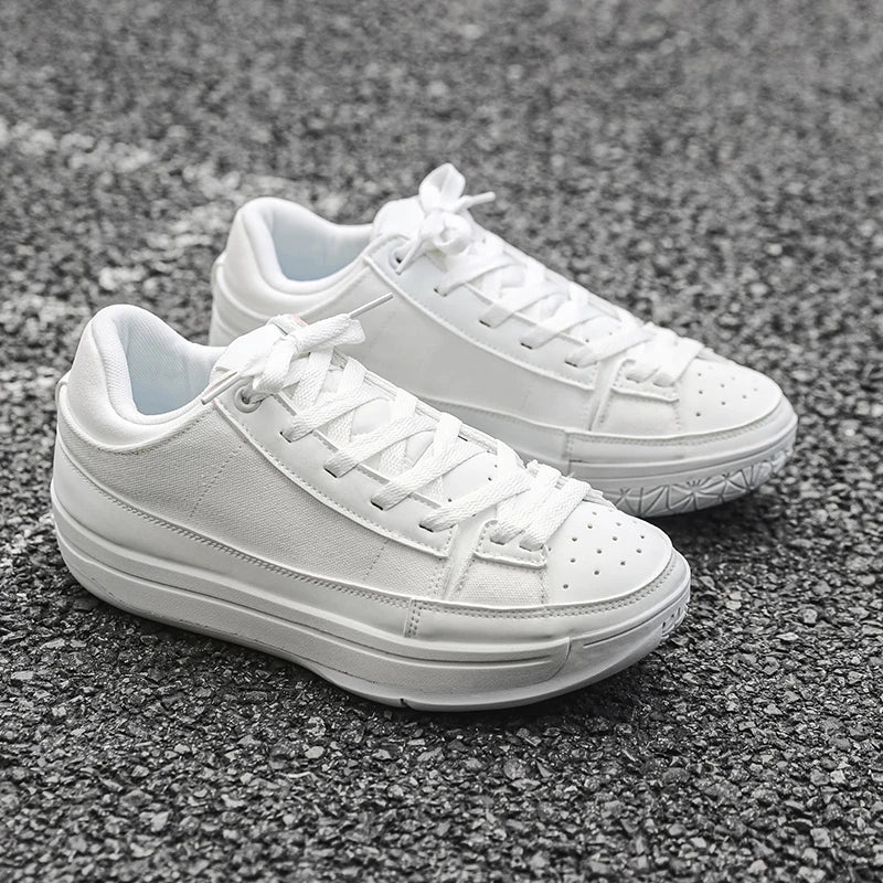 Men's Canvas Platform Sneakers - Vulcanized Skateboard Shoes