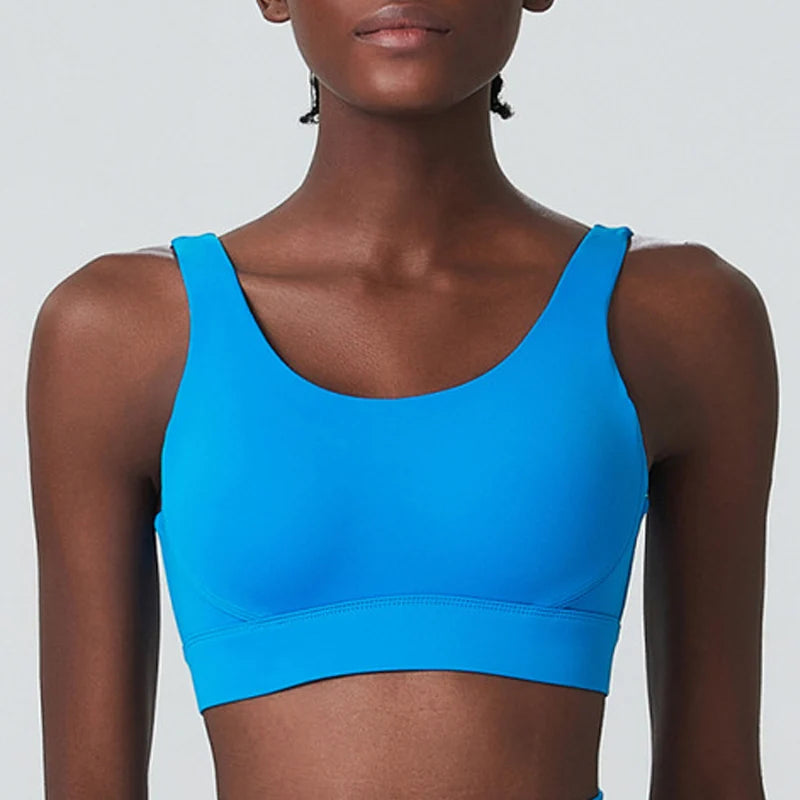 Women's Fitness Sports Bra | Nylon Lycra | Back Buckle | Fixed Chest Pads | Anti-Friction | 5 Colours | S–XL