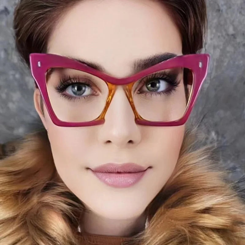 Retro Large Frame Blue Light Blocking Glasses for Women