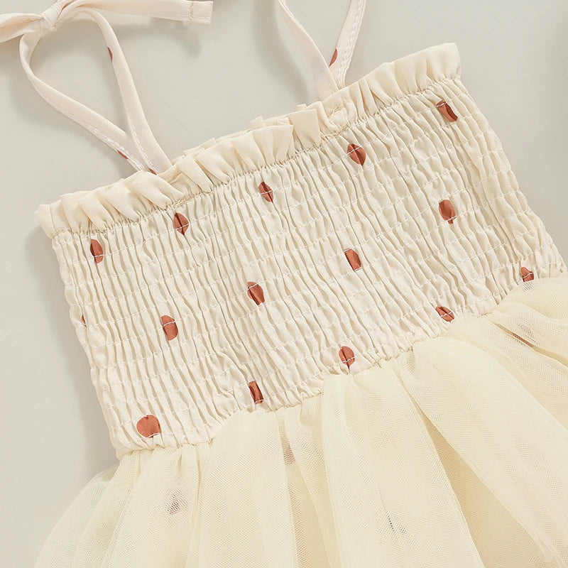 0-18M Lovely Baby Girls Romper Dress Tie-up Sleeveless Pleated Butterfly Tulle Patchwork Summer Jumpsuit