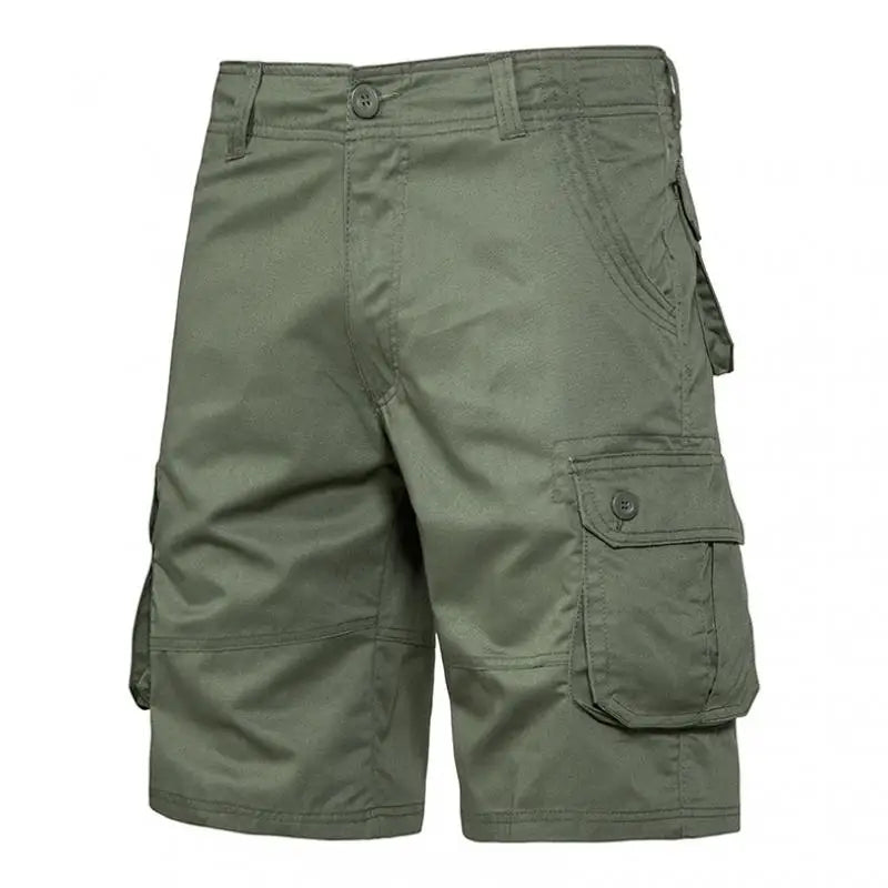 Men's Cotton Cargo Shorts - Multi Pocket Knee Length Summer Shorts