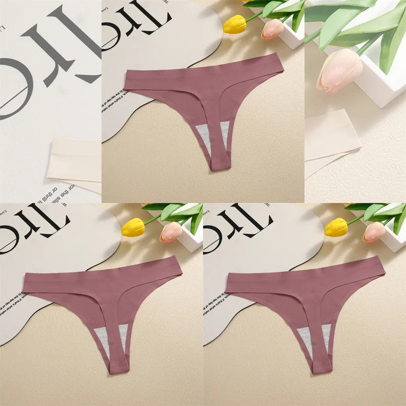 Women's Seamless Satin Thong 3-Pack