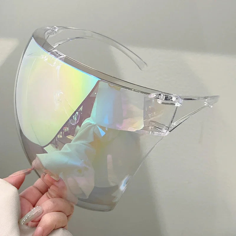 Unisex Huge Goggle Futuristic Mirror  Wrapped Round Anti-UV Sunglasses