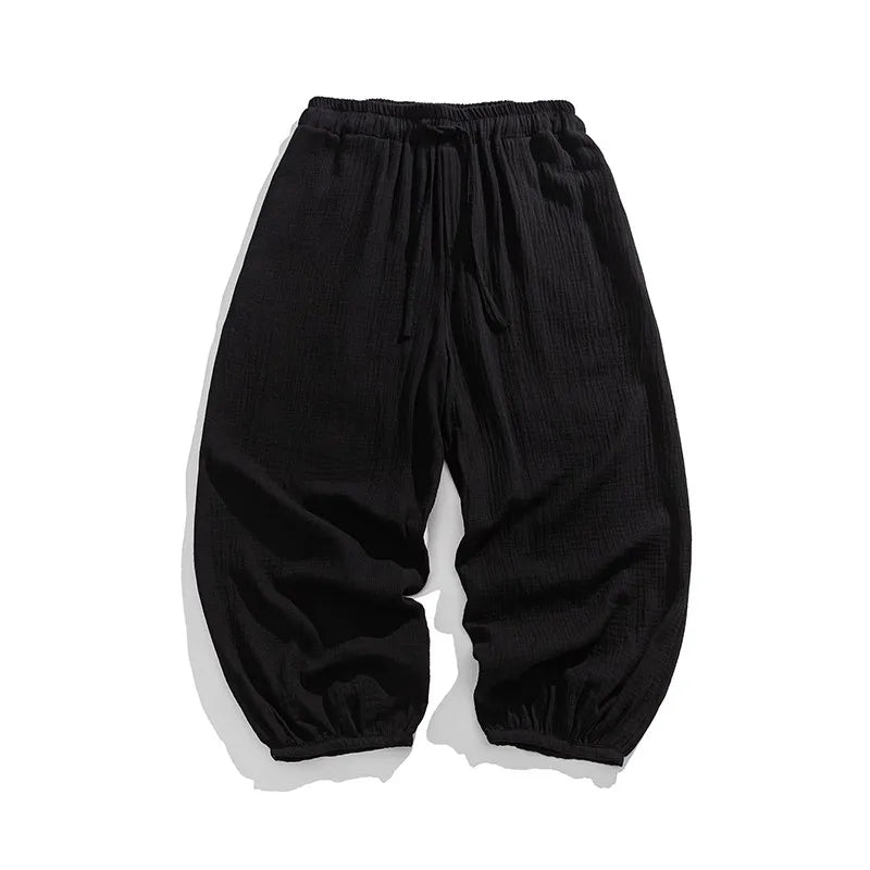 Men's Cotton Casual Pants - Straight Loose Fit Harem Style Trousers