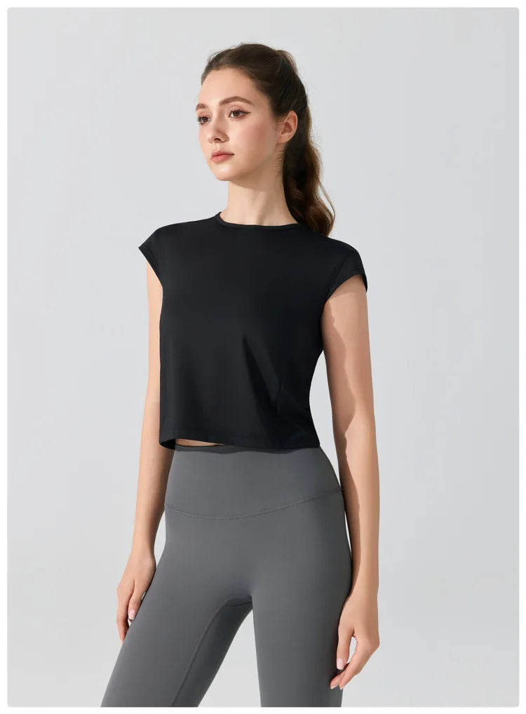 Women's Short Sleeve Yoga T-Shirt - UPF50+ Quick Dry Workout Top