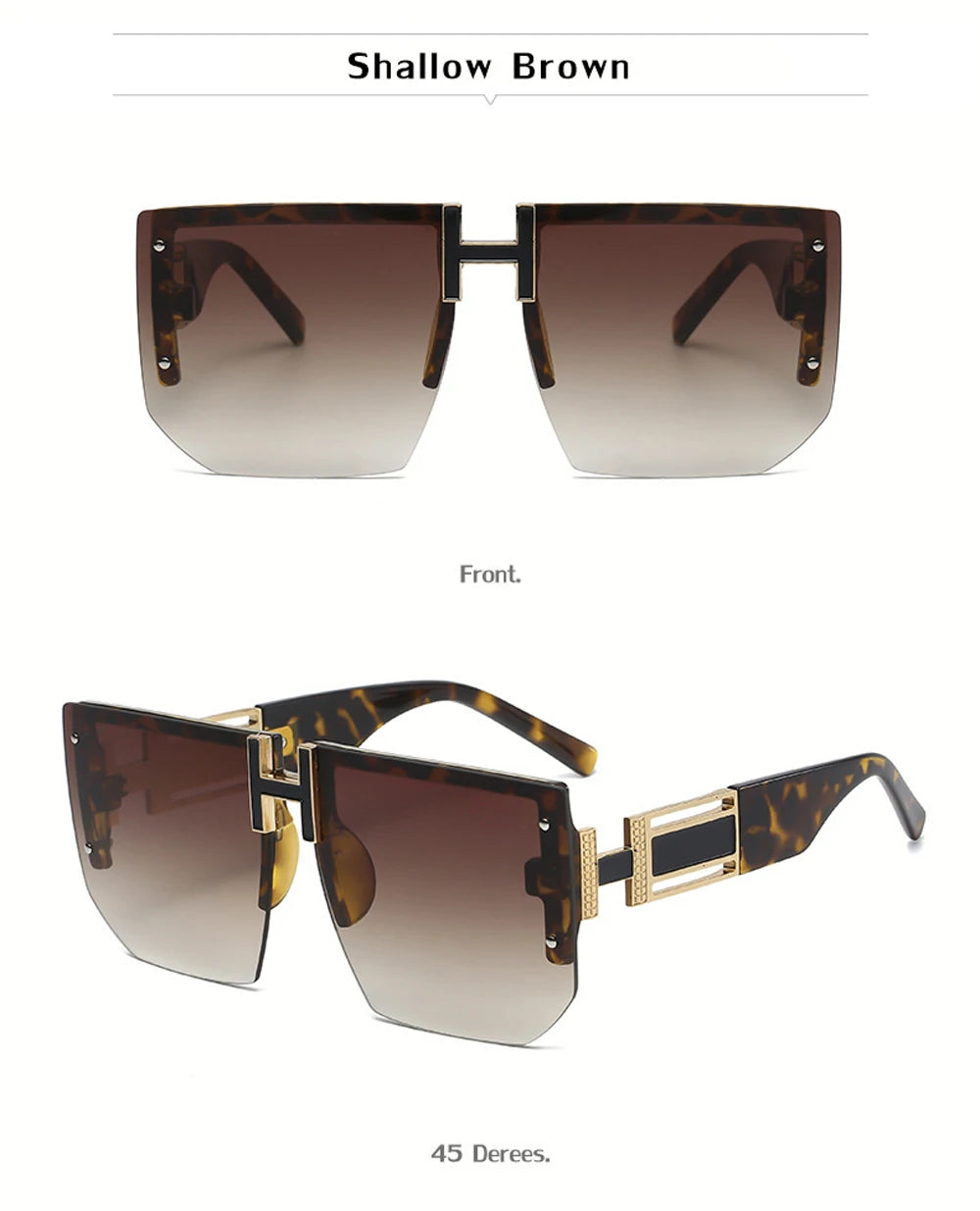 Women's Rimless Square Sunglasses