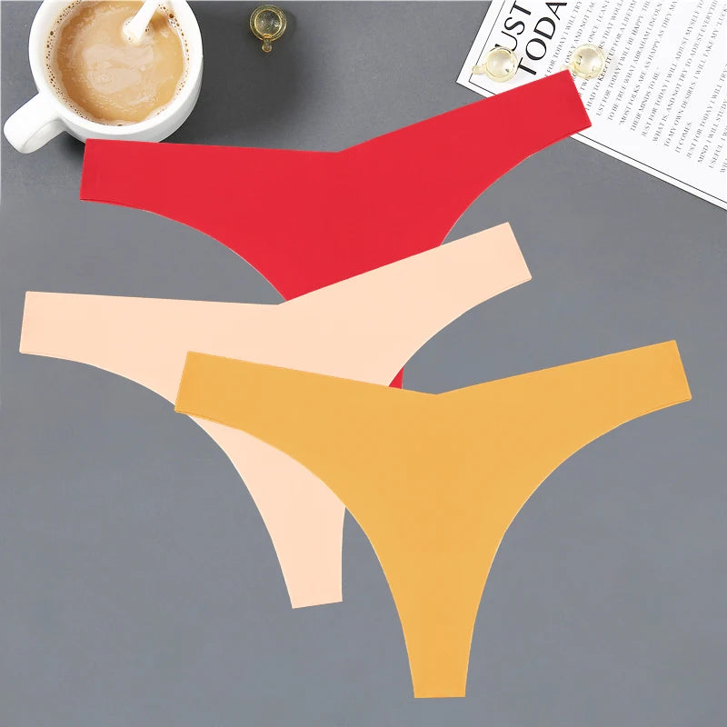 Women's Seamless V-Shaped Thong - Low Waist Soft Underwear