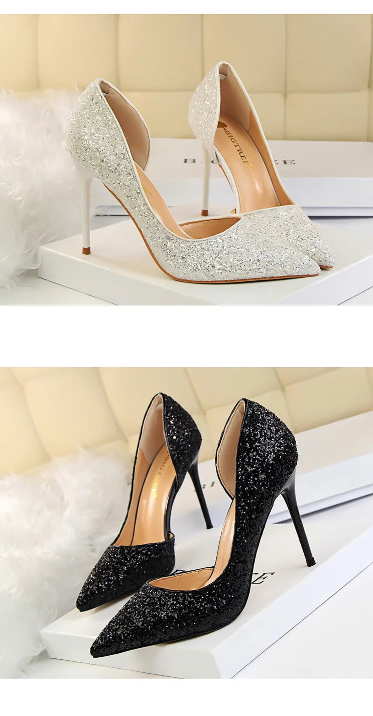 Women's Sequin Stiletto High Heels Shoes