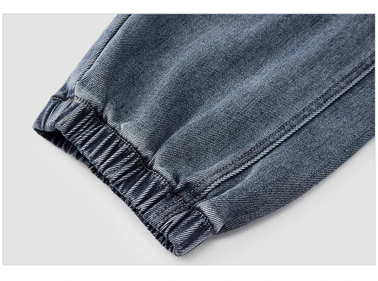 Men's Gradient Denim Jogger Jeans - Oversized Fit Winter Street Style Trousers
