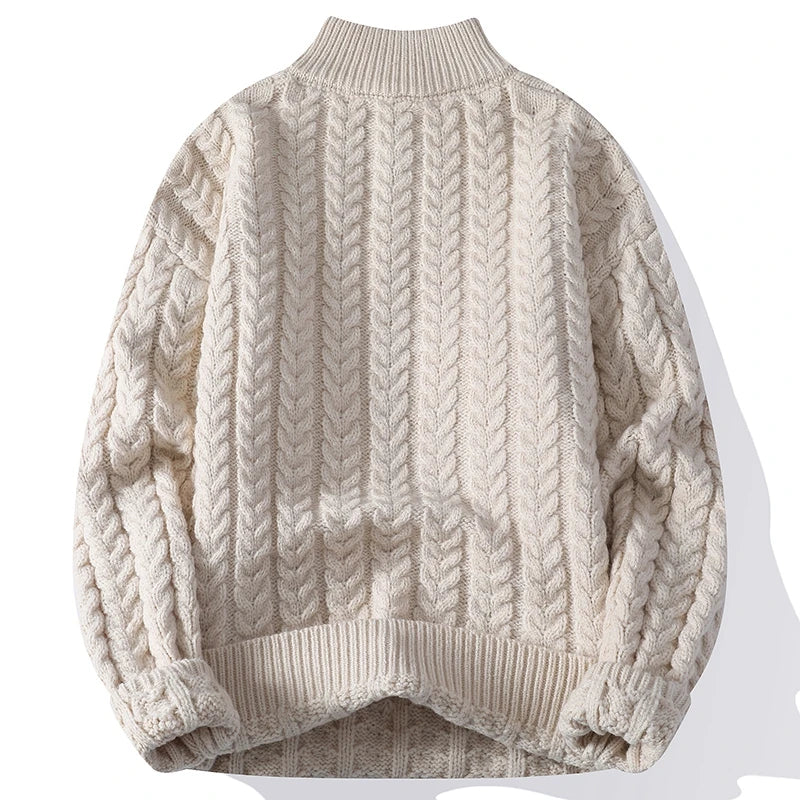 Men's Mock Neck Half-Zip Knit Sweater