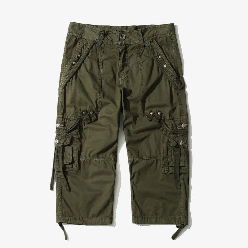 Men's Casual Summer Camouflage Cotton Cargo Shorts Without Belt