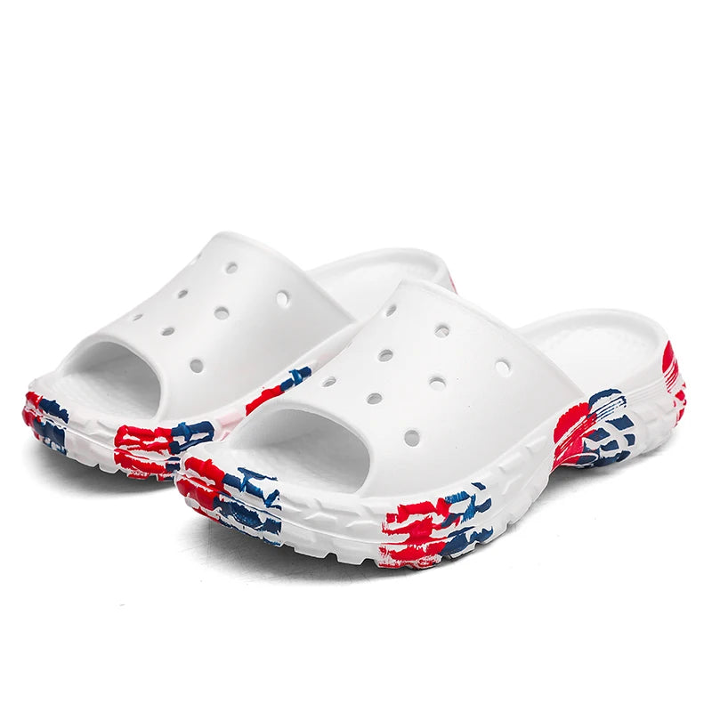 Men's Summer Slippers Slides Non-slip Casual Beach Sandals Platform Comfortable Clogs