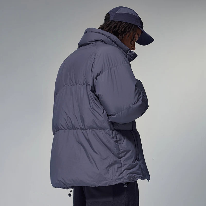 Minimalist Down Jacket Unisex - 90% Down Fill High Collar Winter Outerwear