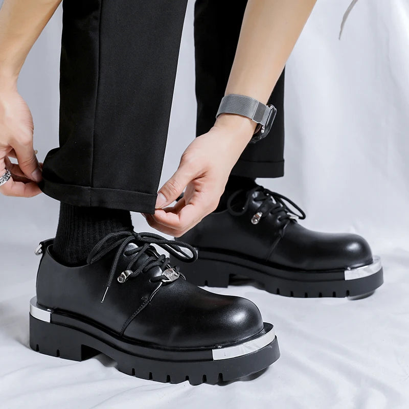 Men's Platform PU Leather Lace-up  Shoes