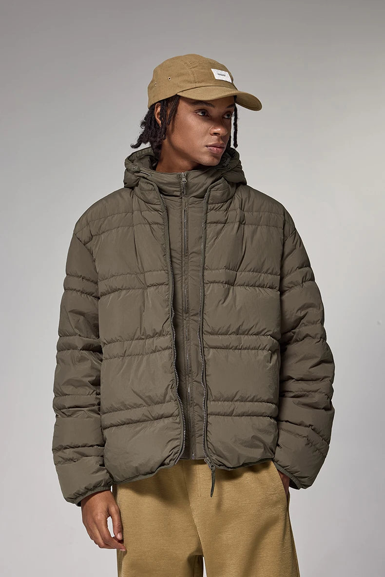 Water-Resistant Down Jacket Unisex - Streetwear Warm Loose Fit with Detachable Design