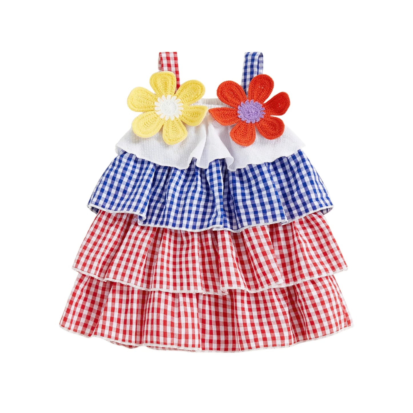 Baby Girls' Plaid Ruffle Floral Cami Dress