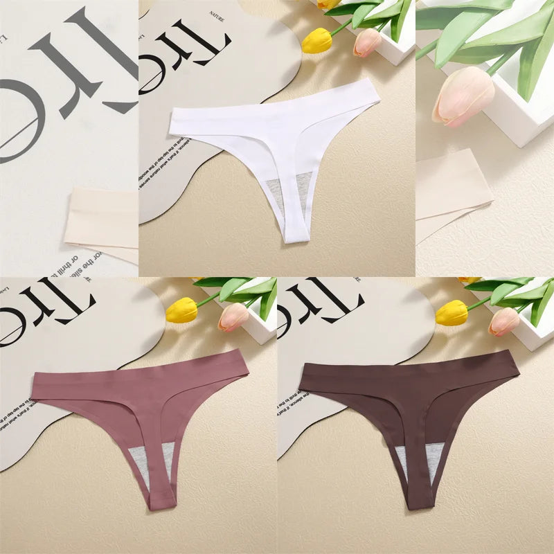 Women's Seamless Satin Thong 3-Pack
